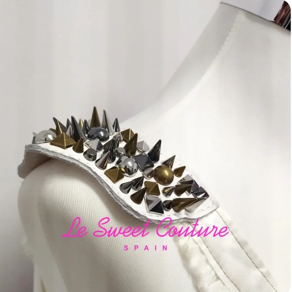 ZARA ATELIER OYSTER WHITE STUDDED BEADED DRESS LIMITED EDITION - Picture 3 of 11